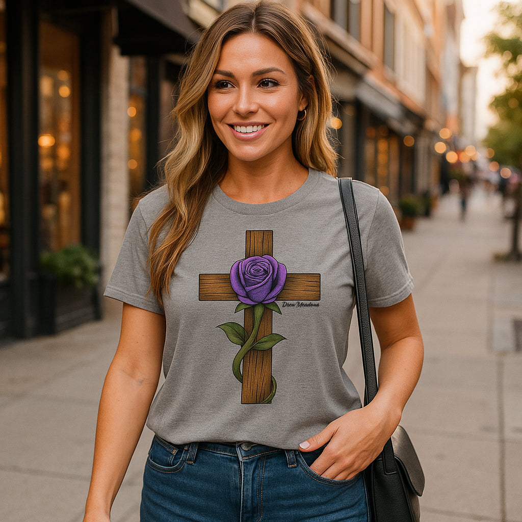 The Sacred Bond – Cross and Rose Tee